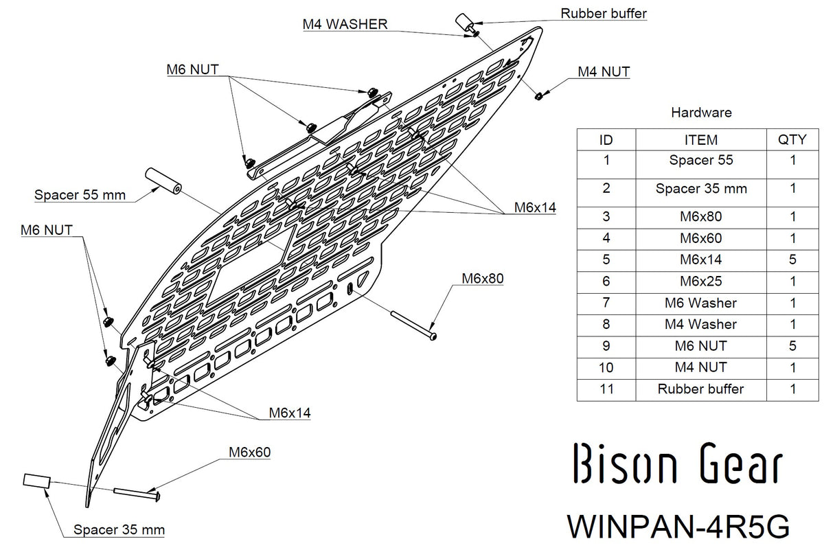 Panneau MOLLE intérieur - 4Runner 5e gén.-4-Bison Gear