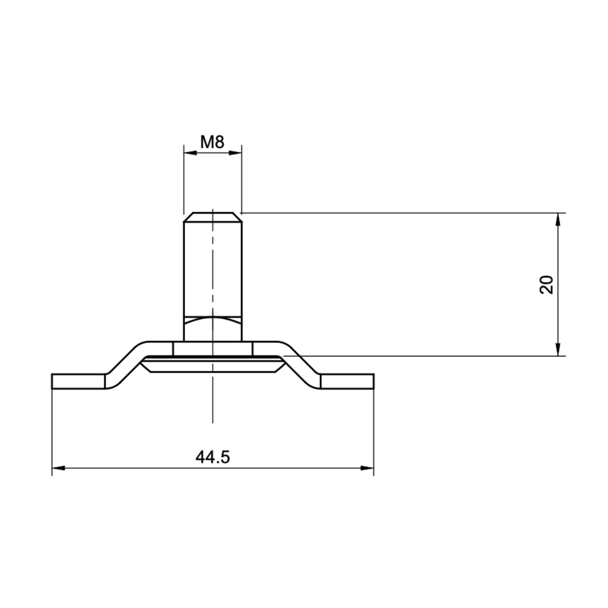Goujon L-Track 8x20 mm-4-Bison Gear