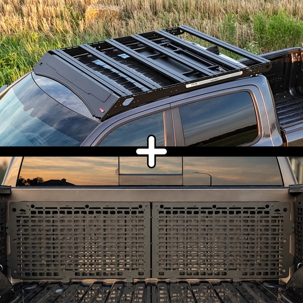 ENSEMBLE : Galerie de toit OX PRO + 2 x panneaux avant - RAM 1500 DT (5e gén.)