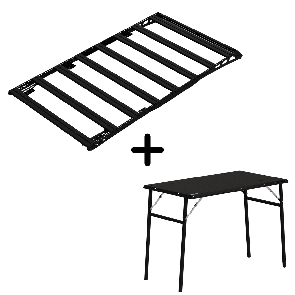 ENSEMBLE : Galerie de toit OX PRO + table de camping - Defender (L663) 110-1-Bison Gear