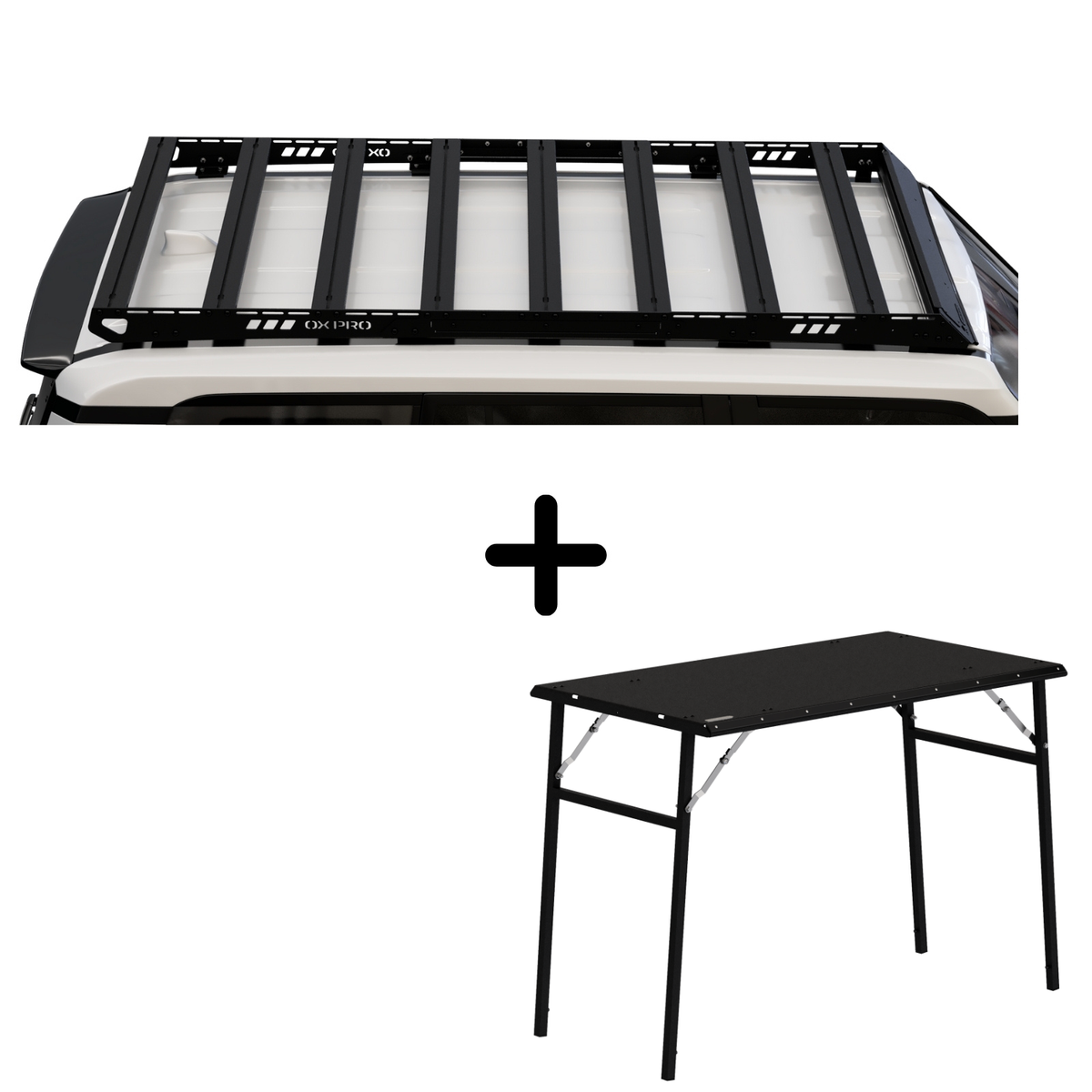 ENSEMBLE : Galerie de toit OX PRO + table de camping - LC250/GX550-1-Bison Gear