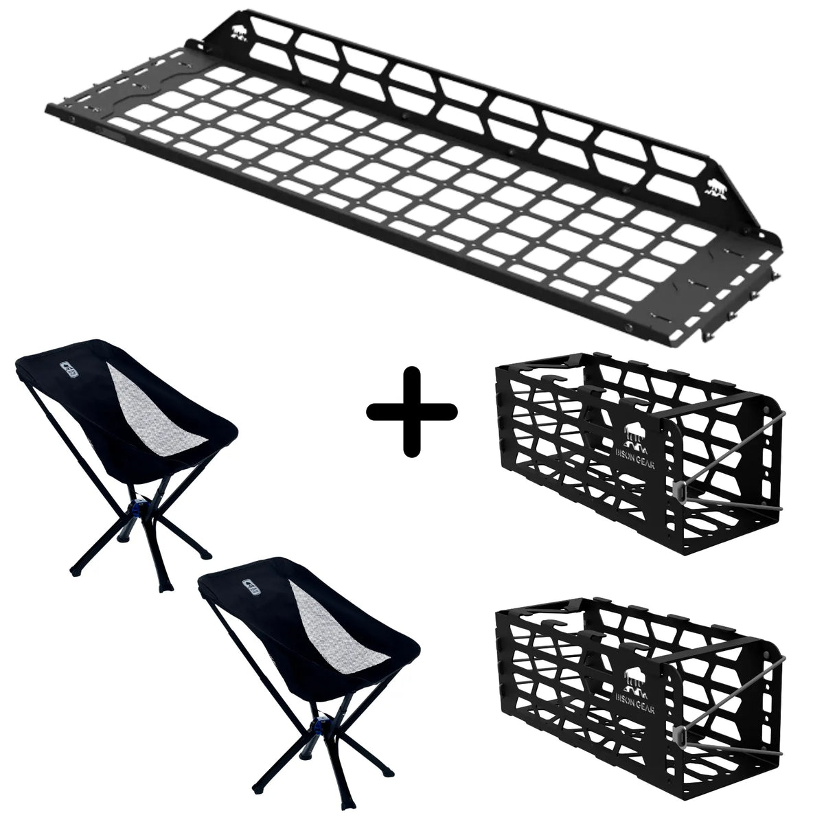ENSEMBLE : étagère de toit intérieure + 2 x chaises YAK + 2 x rangements pour chaise YAK - 4Runner 6e gén.