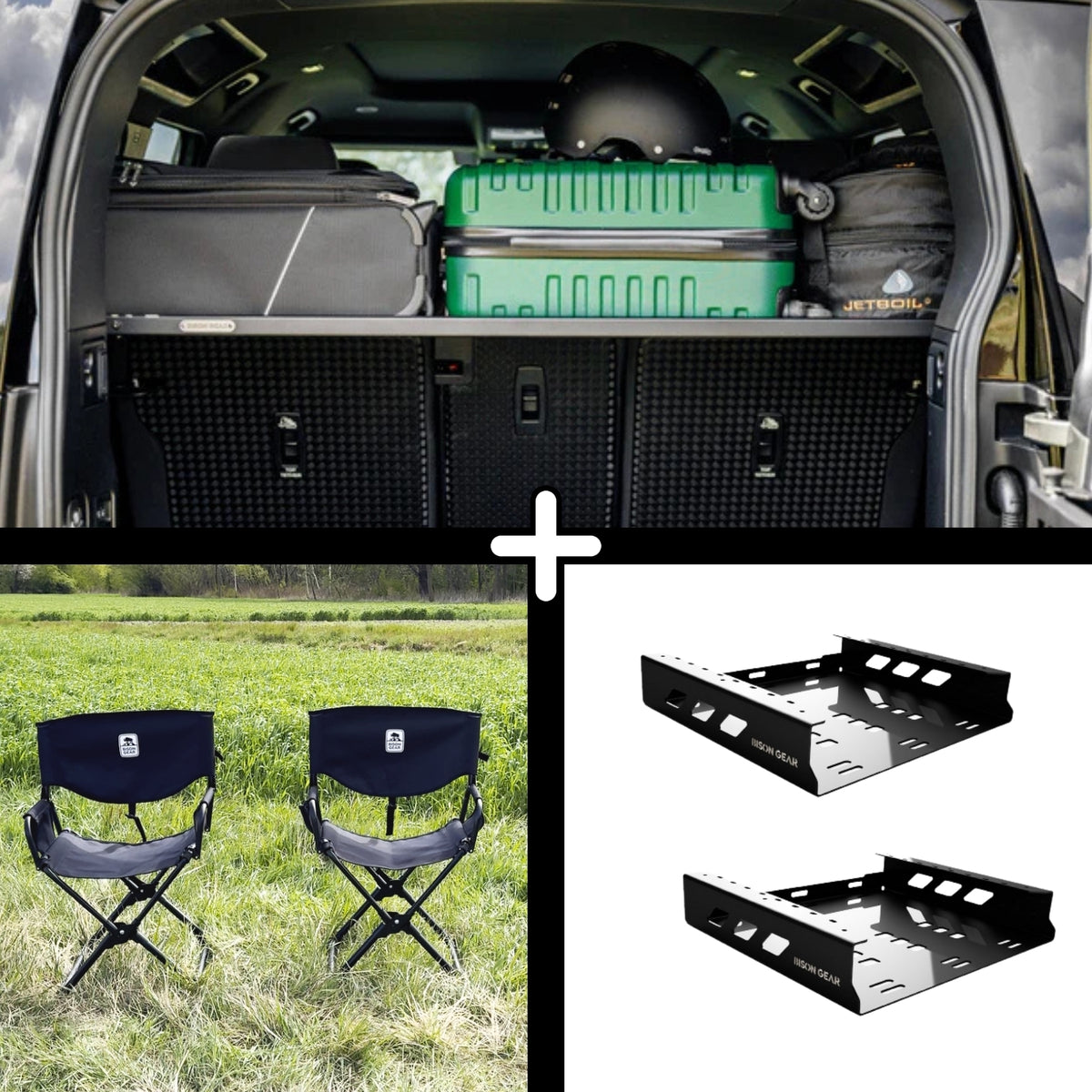 ENSEMBLE : étagère de toit intérieure + 2 chaises ELK + 2 rangements pour chaise - Defender L663 (110)