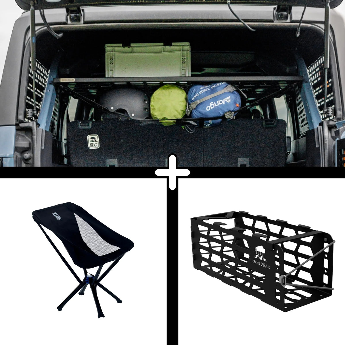 ENSEMBLE : étagère de toit intérieure + chaise YAK + rangement pour chaise YAK - Bronco 6G 4 portes