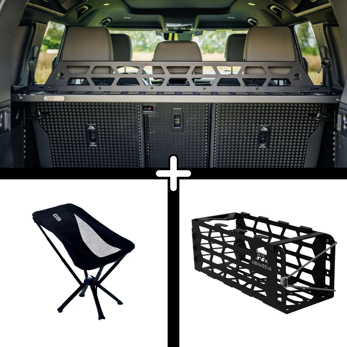 ENSEMBLE : étagère de toit intérieure + chaise YAK + rangement pour chaise YAK - Defender L663 (110)