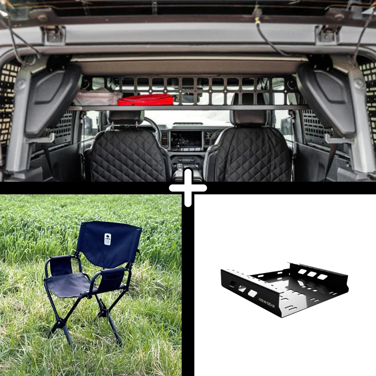 ENSEMBLE : étagère de toit intérieure + chaise ELK + rangement pour chaise - Bronco 6G 2 portes
