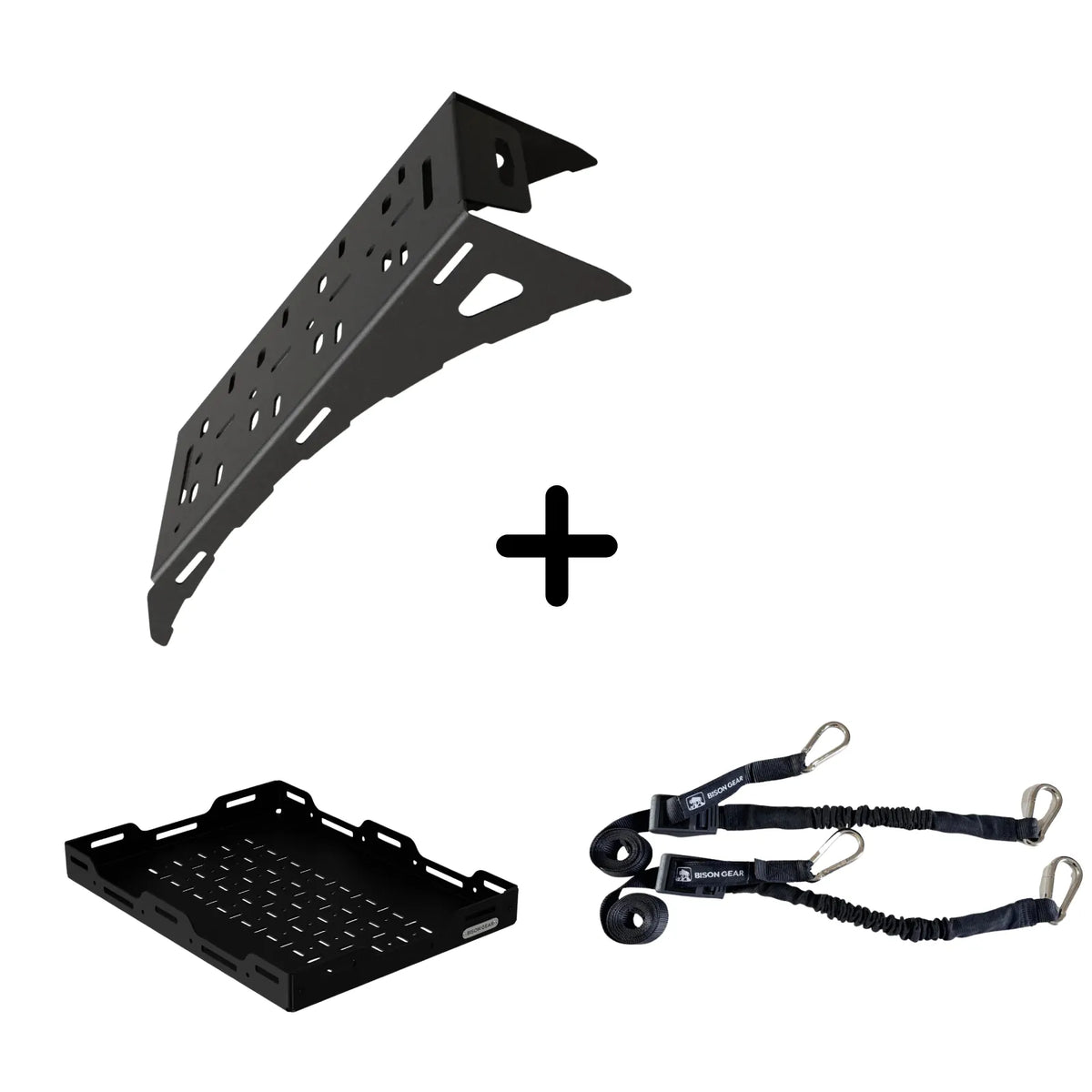 ENSEMBLE : Support de roue universel + plateau sur roue de secours + sangles BOA (2 pièces)