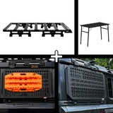 ENSEMBLE : Galerie de toit OX PRO 3/4 + 2 x panneaux (gauche + droit) + table de camping - Grenadier