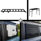 ENSEMBLE : Galerie de toit OX PRO + 2 x panneaux (gauche + droit) + table - Bronco 6G 4 portes