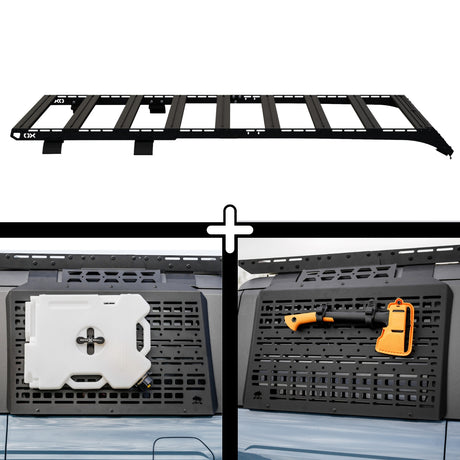 ENSEMBLE : Galerie de toit OX PRO + 2 panneaux MOLLE - Bronco 6G 4 portes-1-Bison Gear