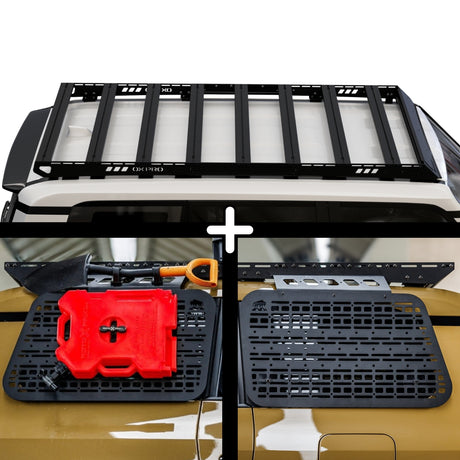 ENSEMBLE : Galerie de toit OX PRO + 2 panneaux MOLLE - Toyota LC250/GX550-1-Bison Gear
