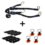 ENSEMBLE : Panneaux pour galerie de toit OX PRO (2 pièces) + sangles BOA (2 pièces) + points d'arrimage AIRLINE (4 pièces)