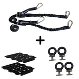 ENSEMBLE : Panneaux pour galerie de toit OX PRO (2 pièces) + sangles BOA (2 pièces) + points d'arrimage (4 pièces)