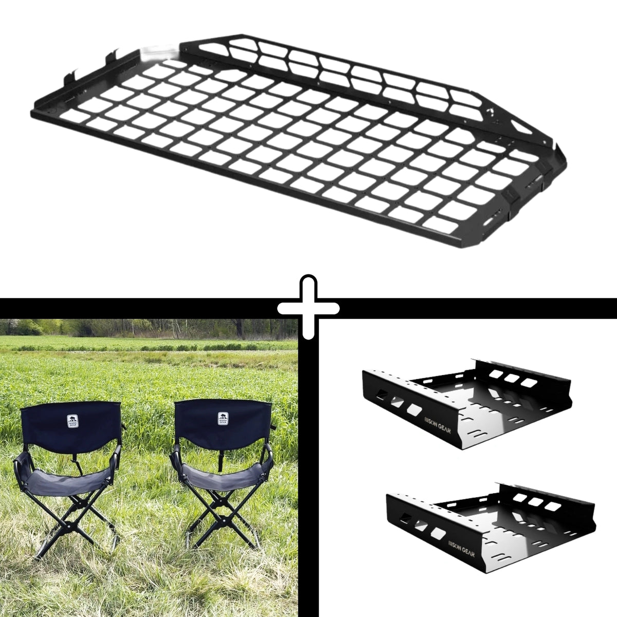 ENSEMBLE : étagère de toit intérieure + 2 chaises ELK + 2 rangements pour chaise - LC120/GX470