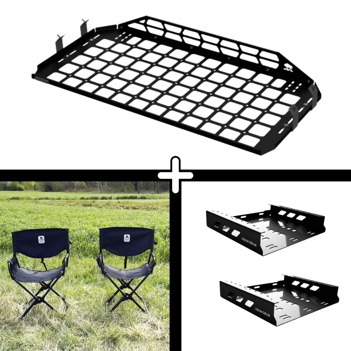 ENSEMBLE : étagère de toit intérieure + 2 chaises ELK + 2 rangements pour chaise - LC150/GX460