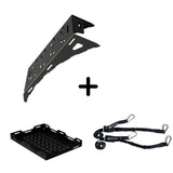 ENSEMBLE : Support de roue universel + plateau sur roue de secours + sangles BOA (2 pièces)